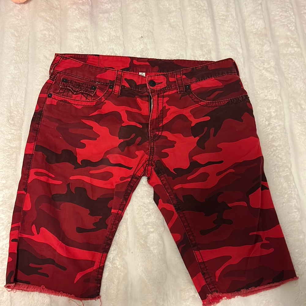 True religion red shorts MEN